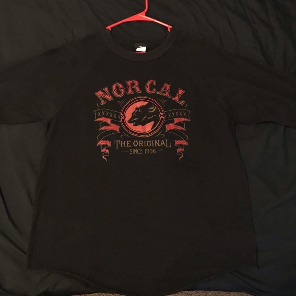 Black Nor Cal Bear 3/4 Sleeve Shirt Size L